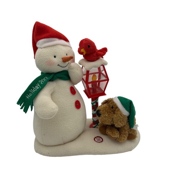 2013 Hallmark Jingle Pals Merry Caroler Trio Animated Snowman Lampost Sings - Picture 1 of 4